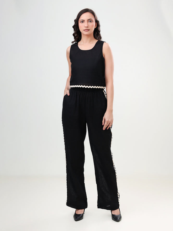 Linen Black Ric-Rac lace Co-Ords