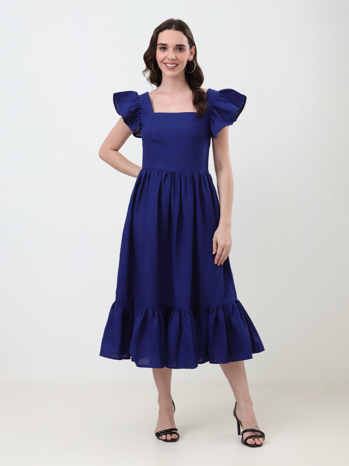 Elegant Ruffled Fit & Flare Dress Emperial Vogue Elegant Ruffled Fit & Flare Dress Emperial Vogue