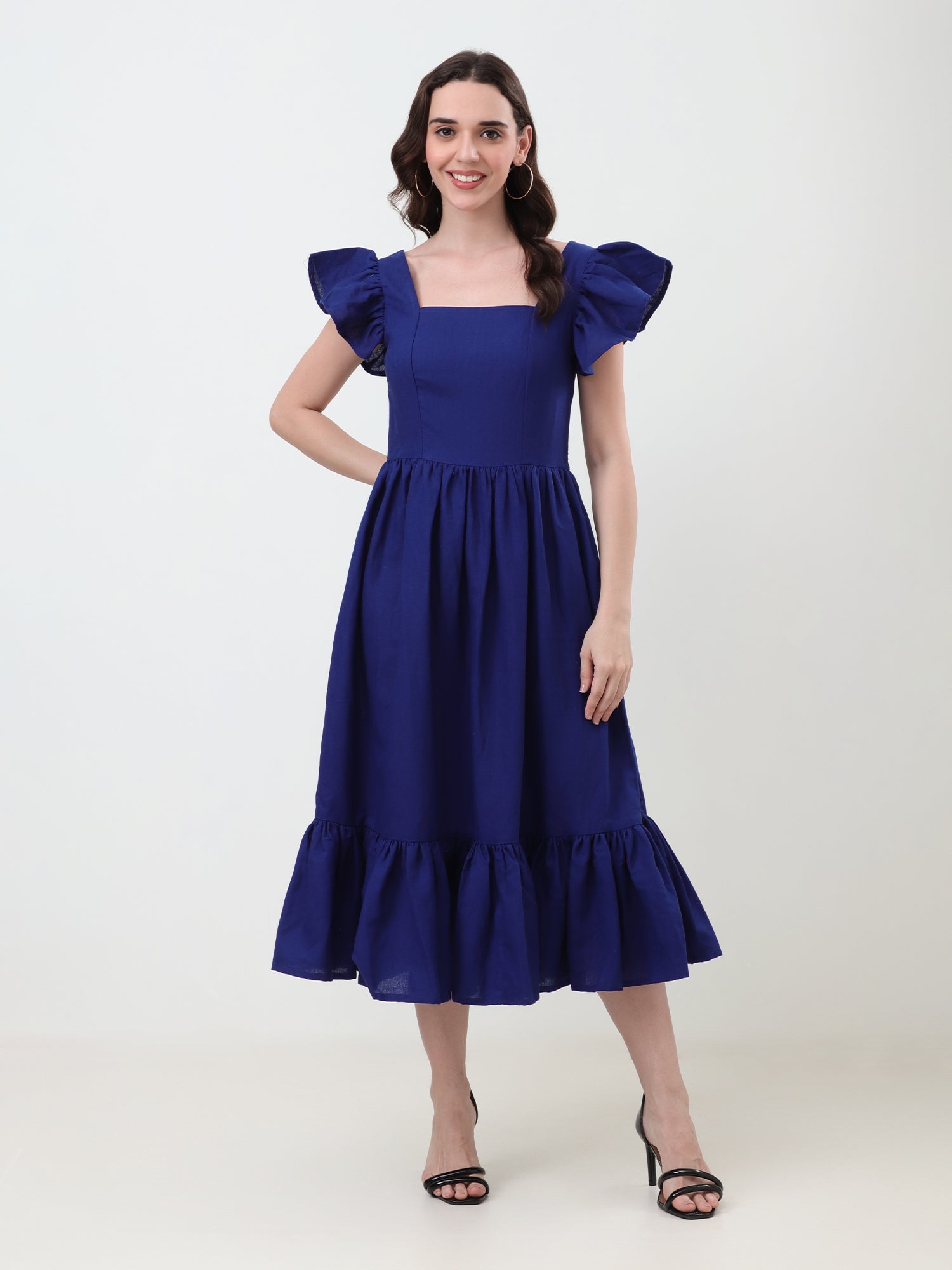Elegant Ruffled Fit & Flare Dress