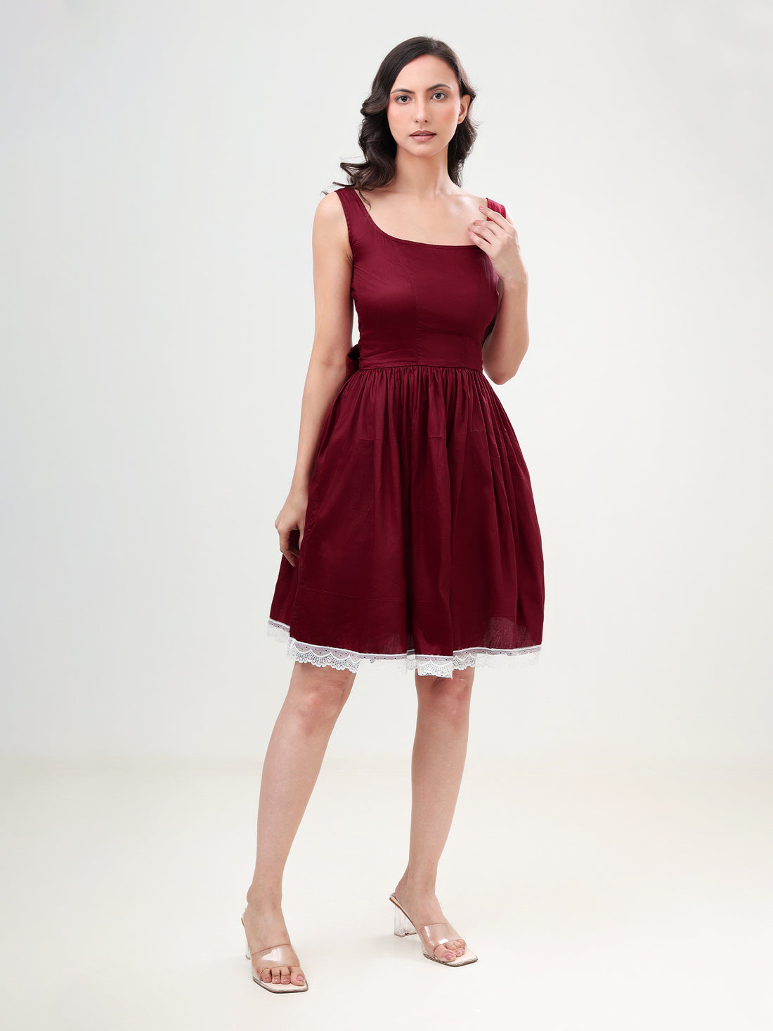 The Lace Trimmed Vest-Trimmed Vest and Short