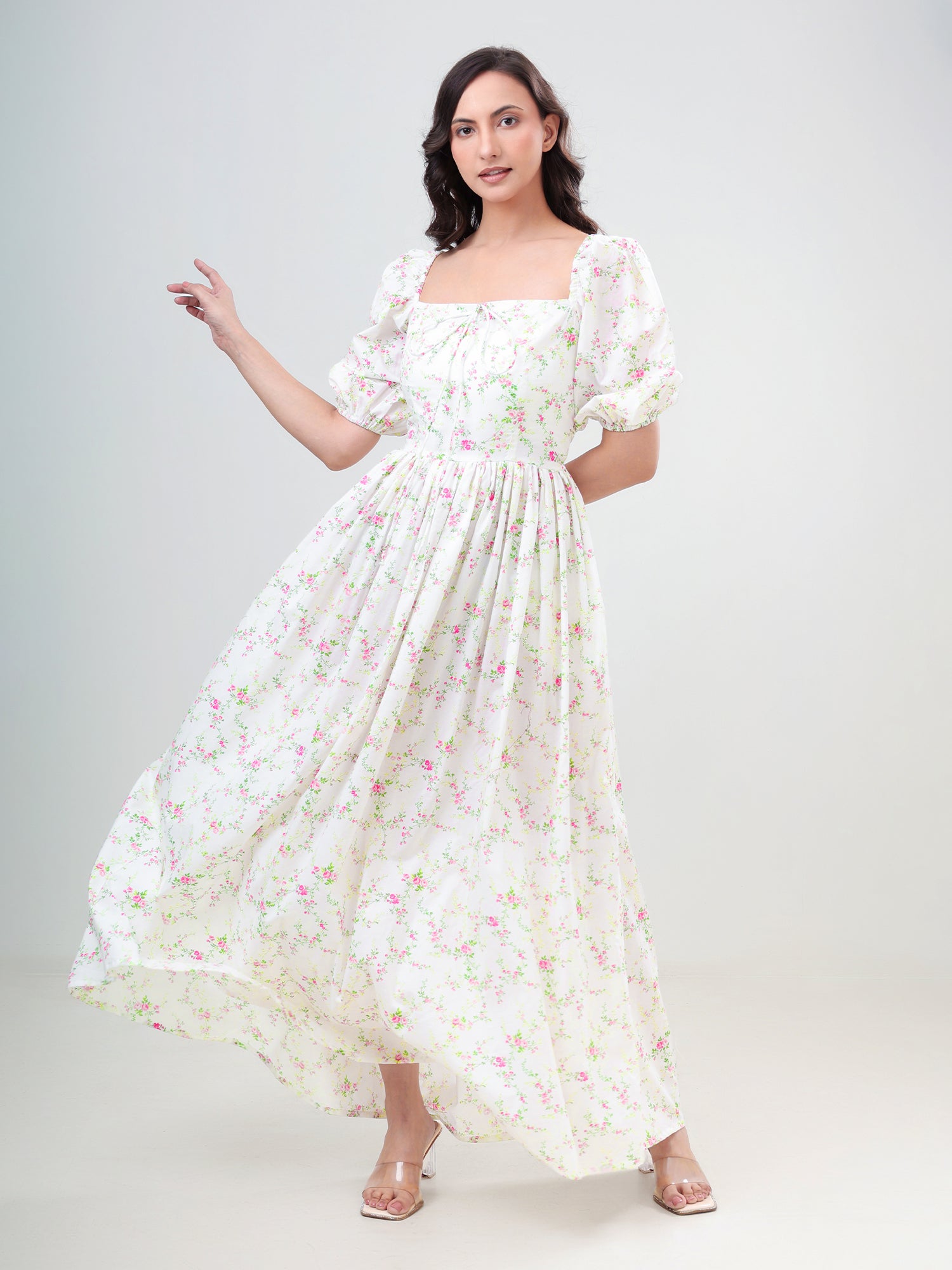 Floral Printed Rory Tie-Up Dress