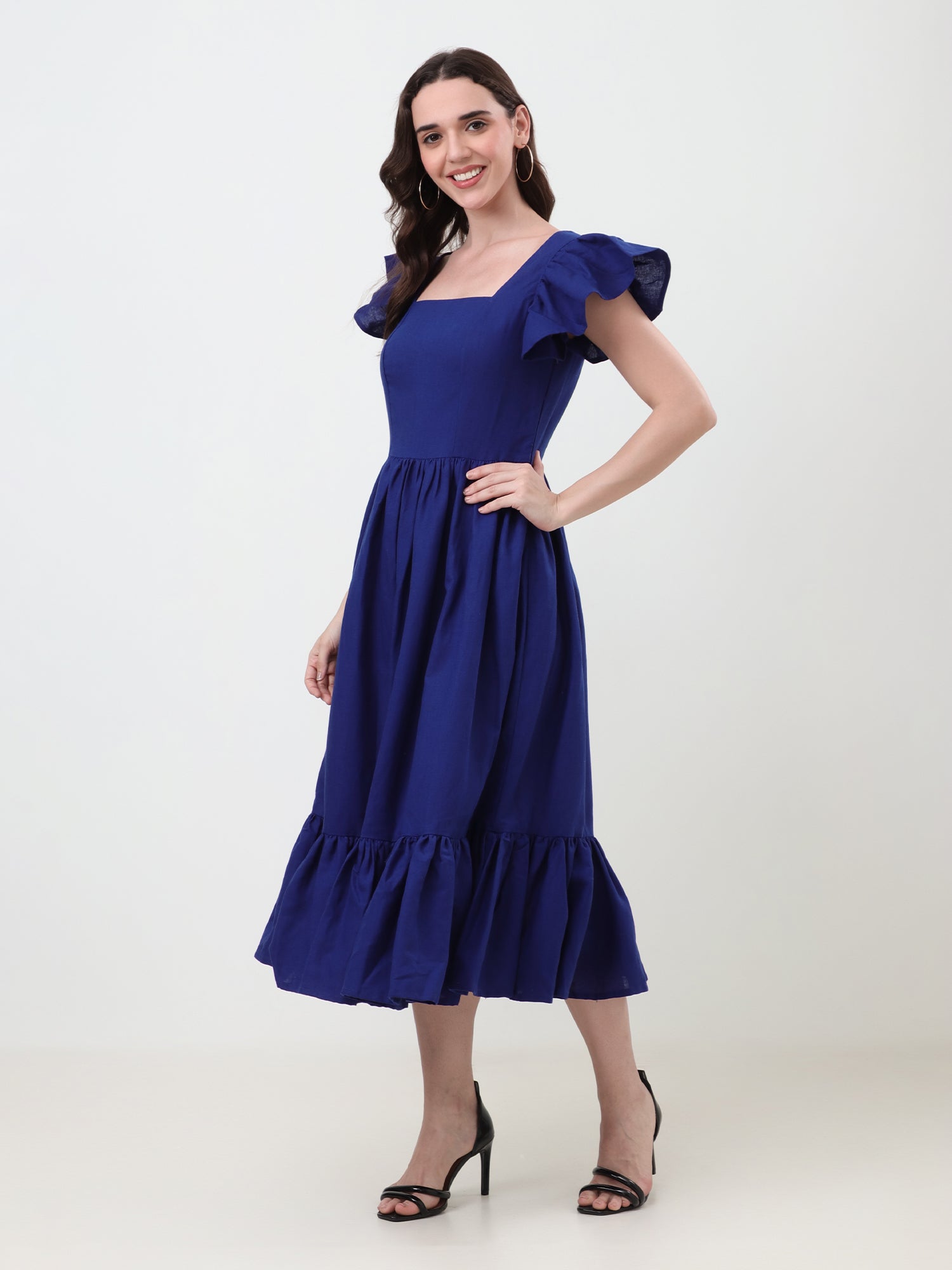Elegant Ruffled Fit & Flare Dress
