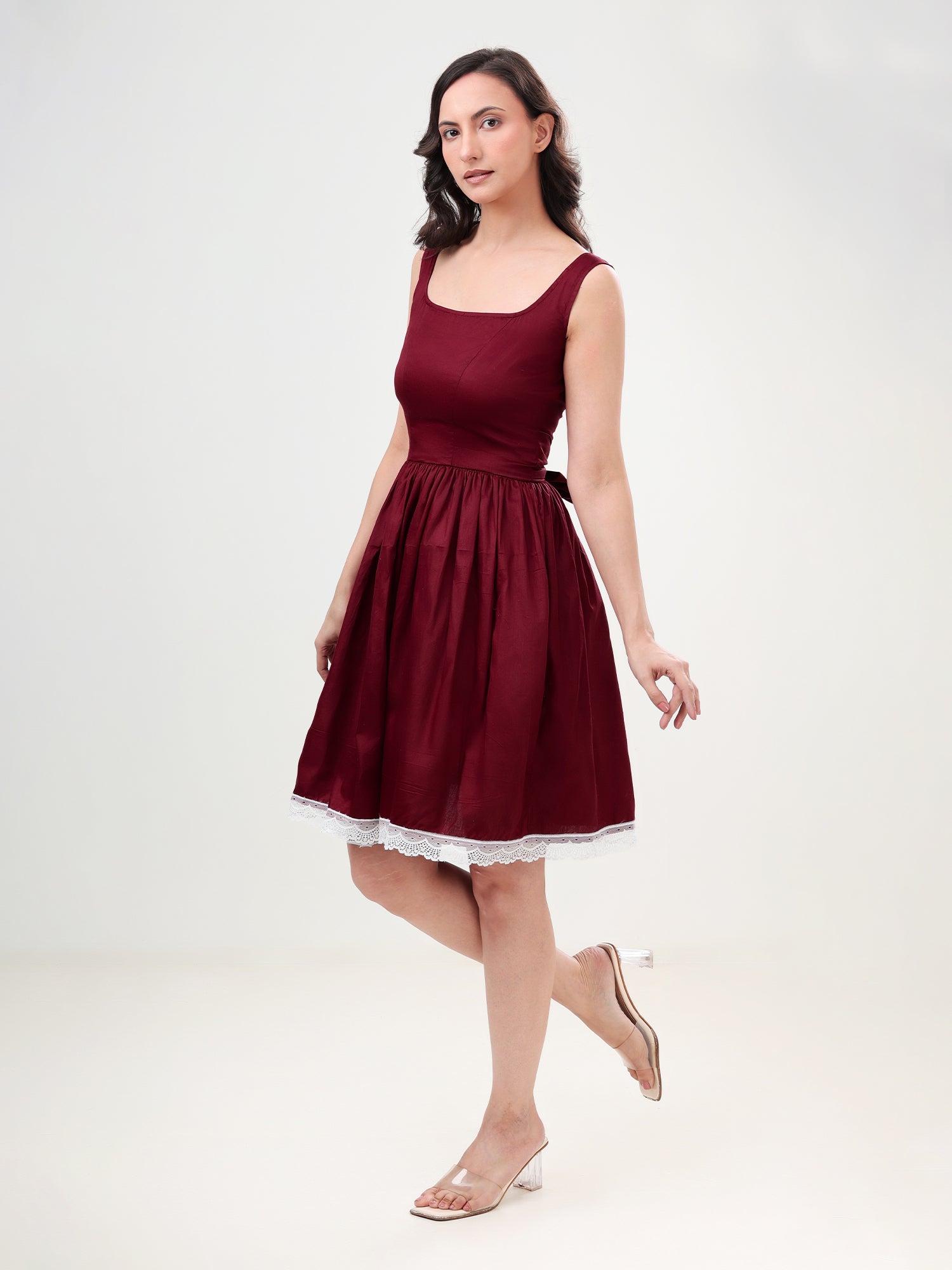 The Lace Trimmed Vest-Trimmed Vest and Short