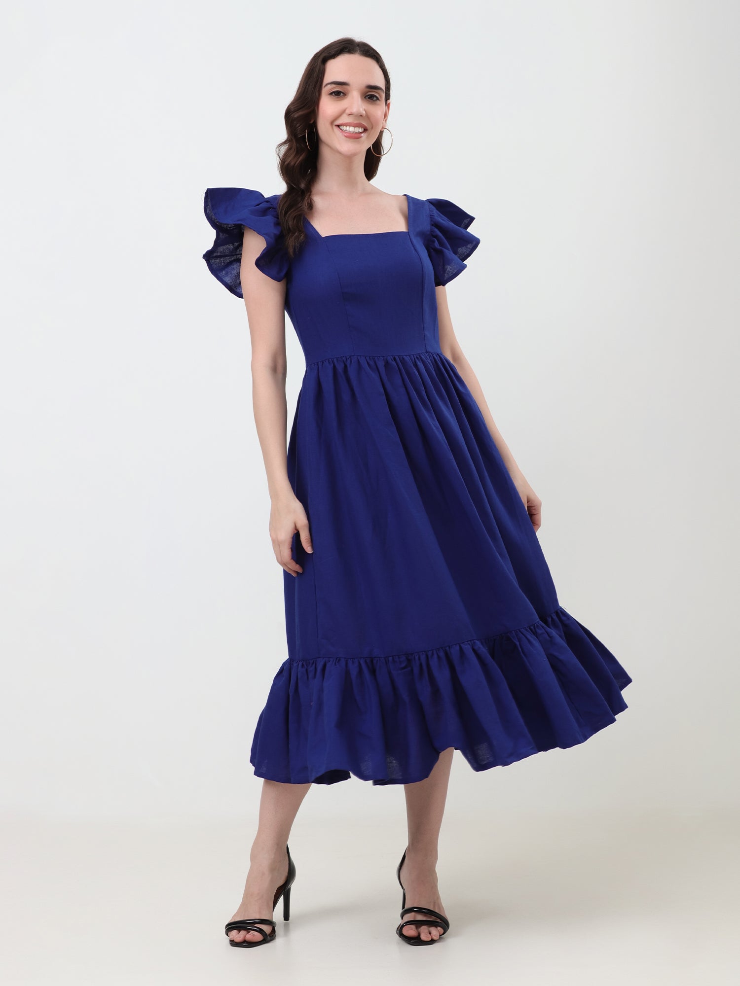 Elegant Ruffled Fit & Flare Dress