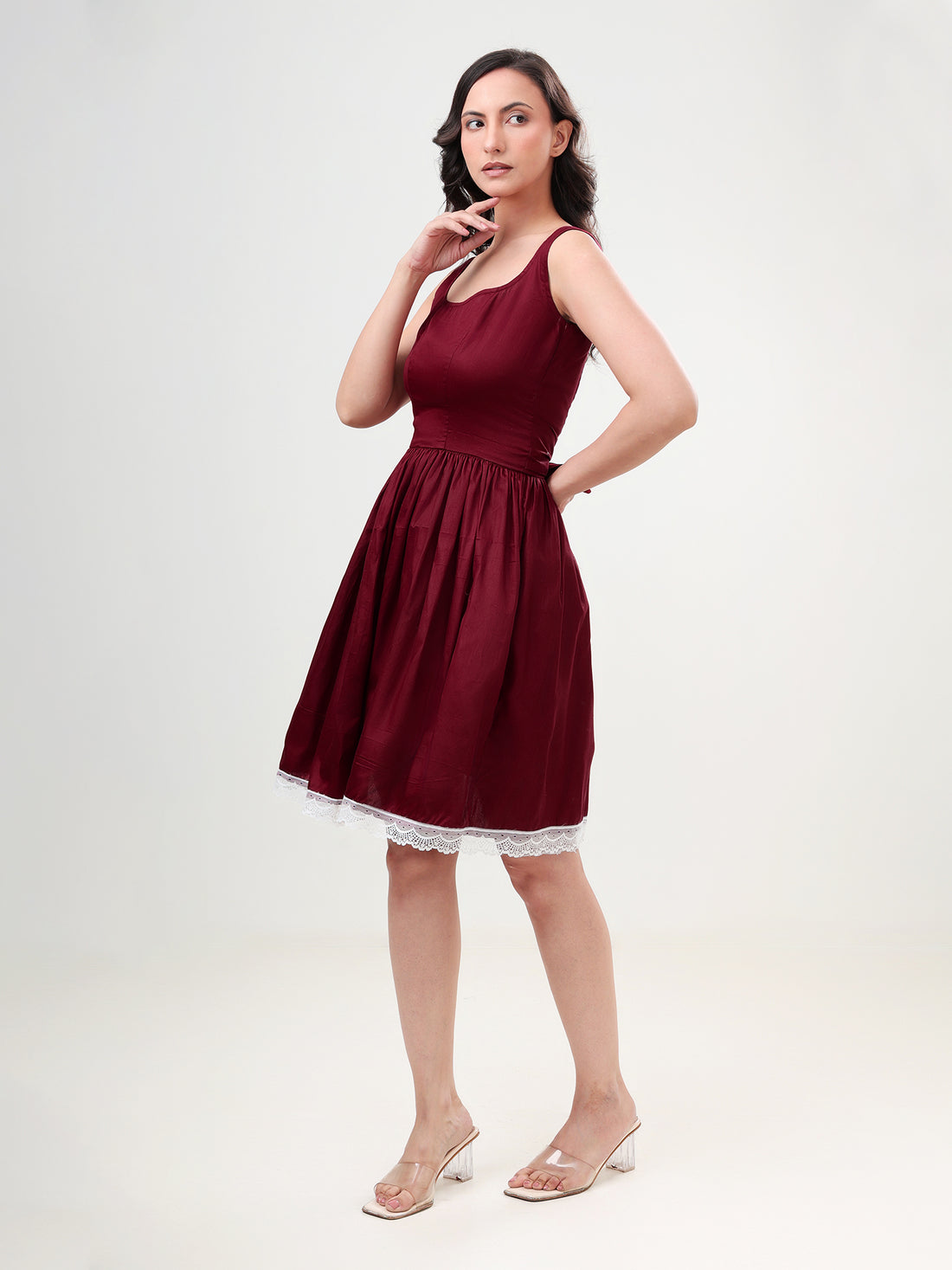 The Lace Trimmed Vest-Trimmed Vest and Short