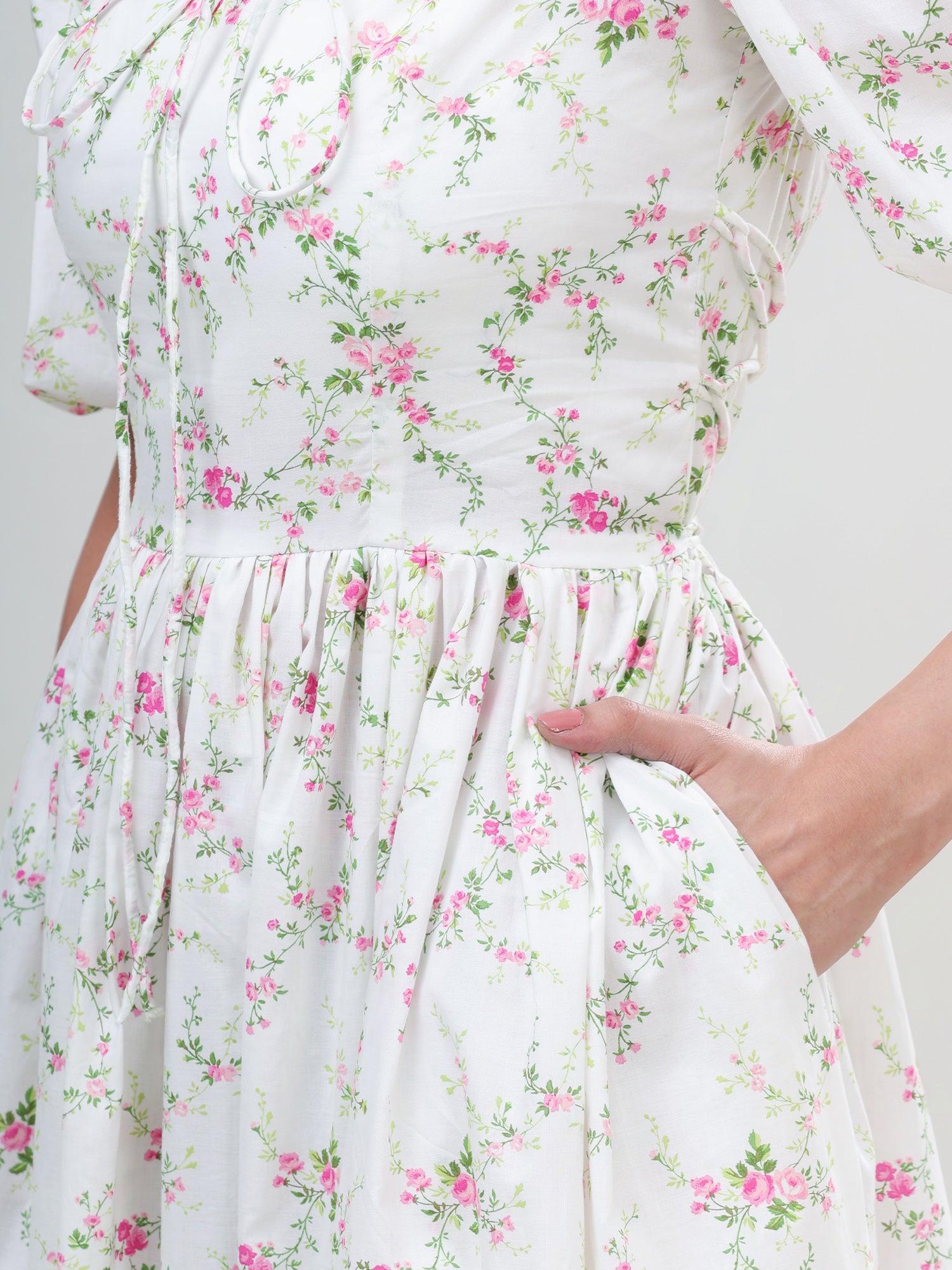 Floral Printed Rory Tie-Up Dress