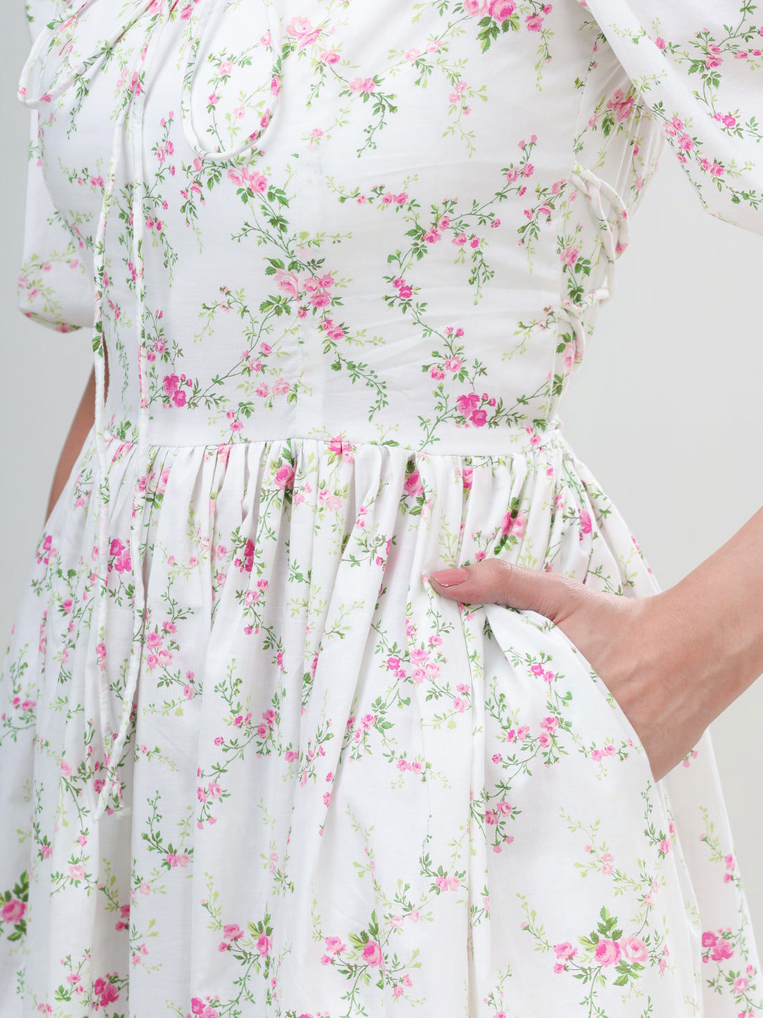 Floral Printed Rory Tie-Up Dress