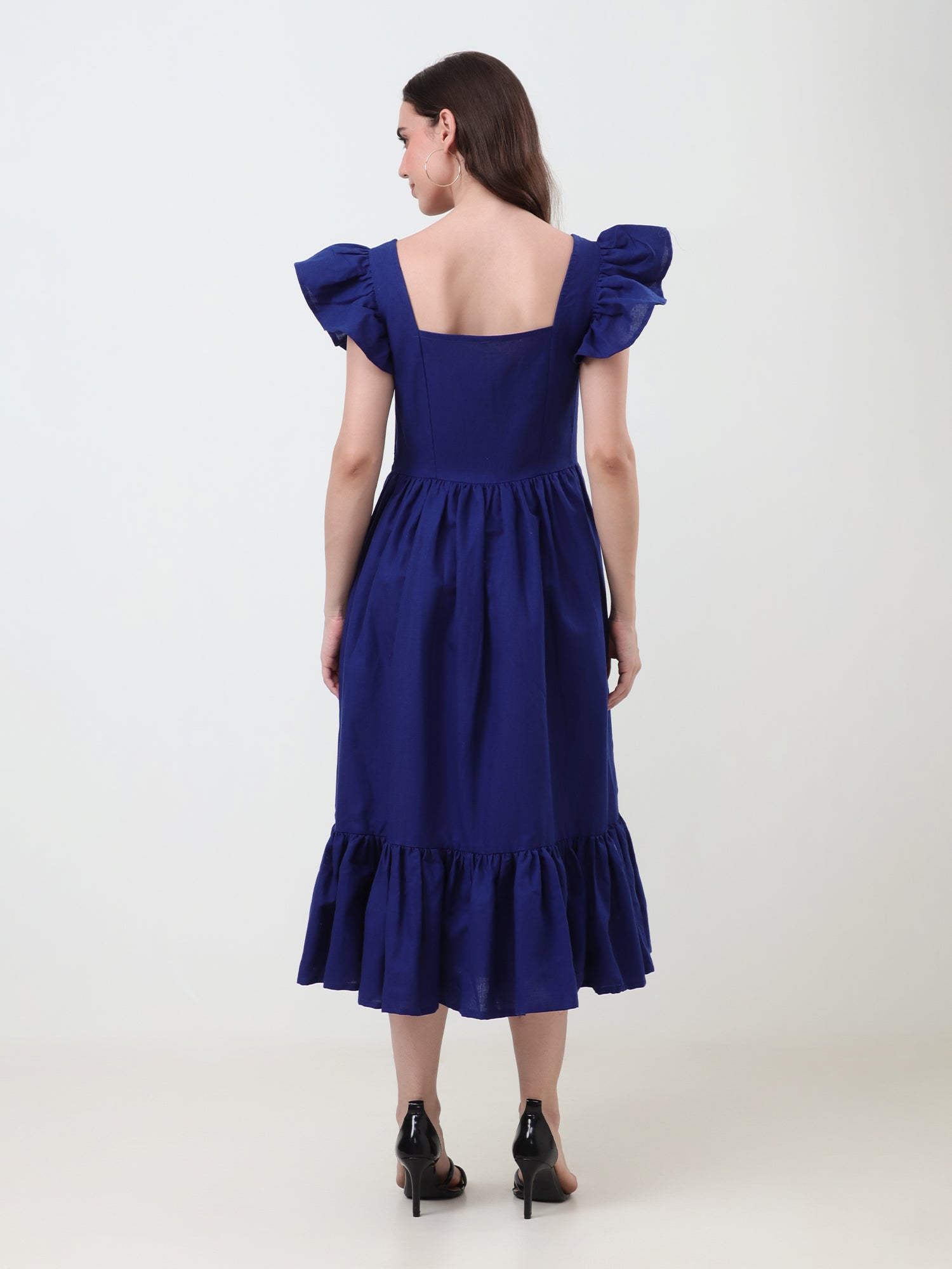 Elegant Ruffled Fit & Flare Dress