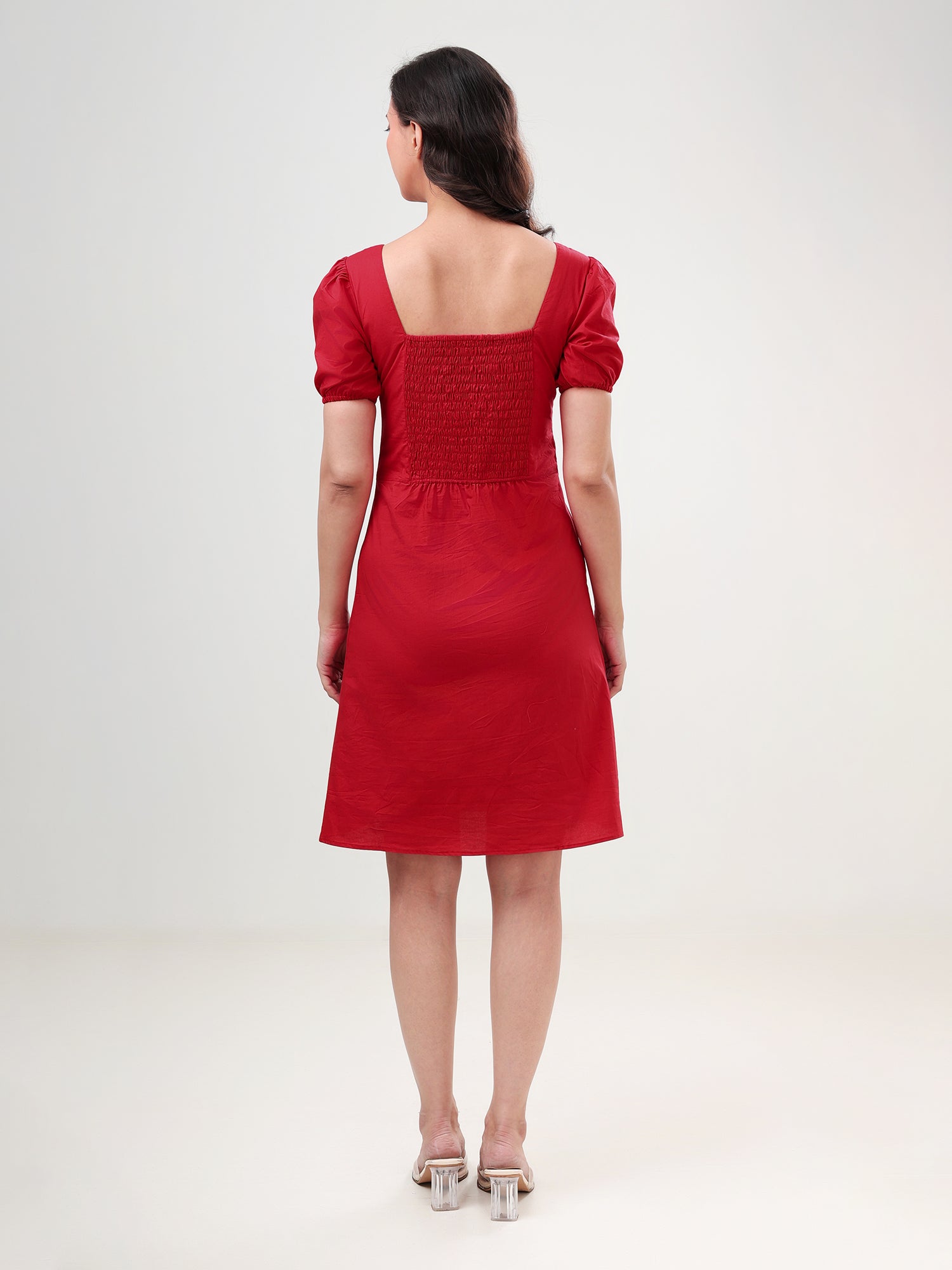 Elegant Puff Sleeve Sheath Dress