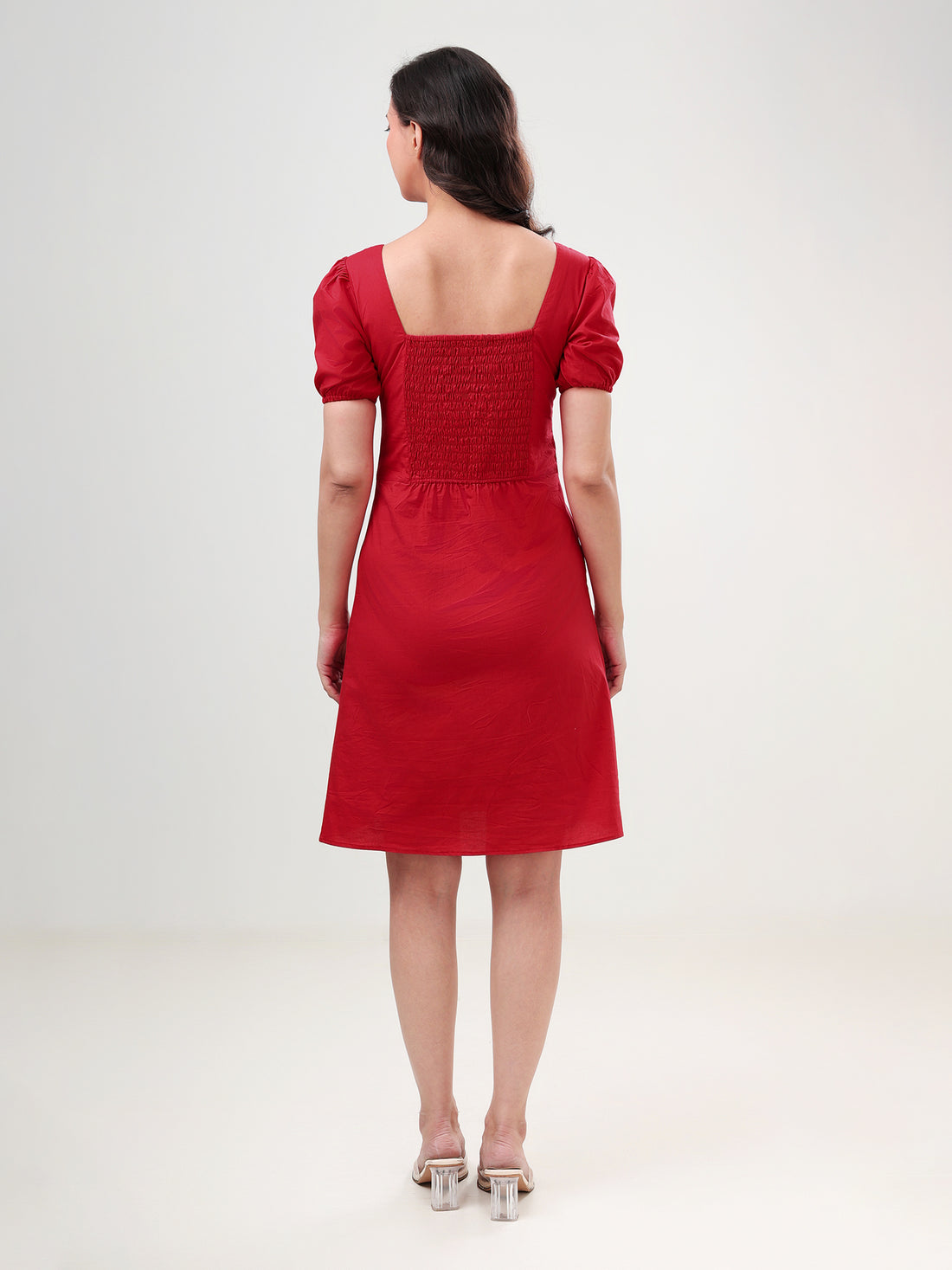 Elegant Puff Sleeve Sheath Dress