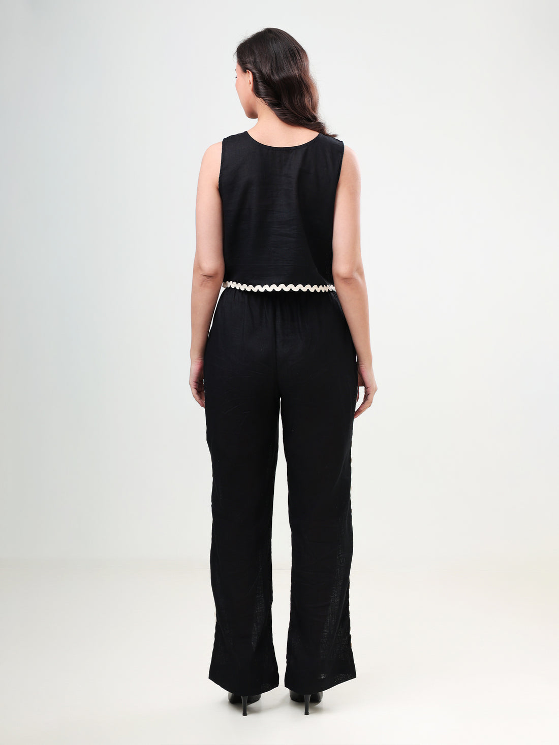 Linen Black Ric-Rac lace Co-Ords