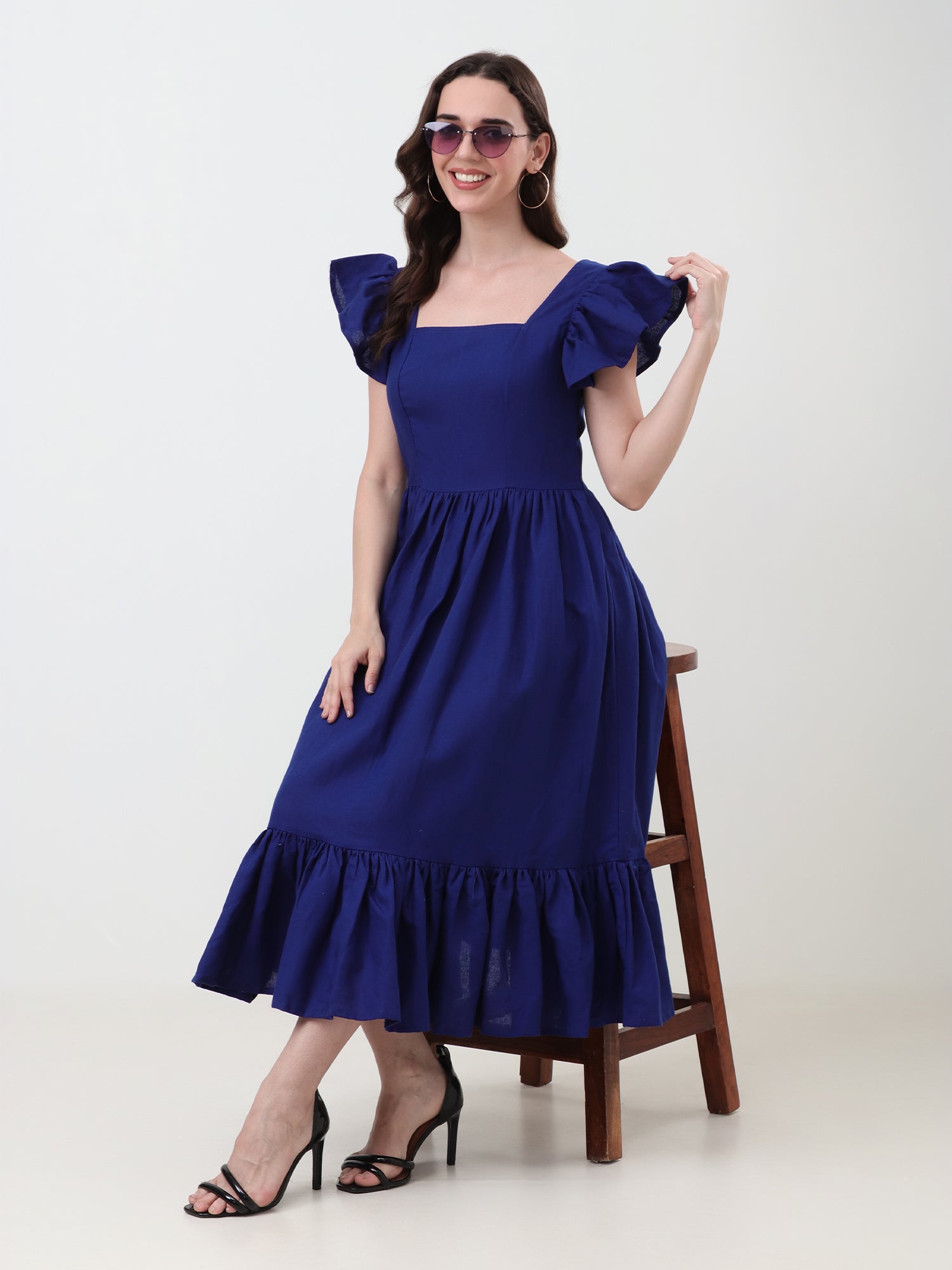 Elegant Ruffled Fit & Flare Dress