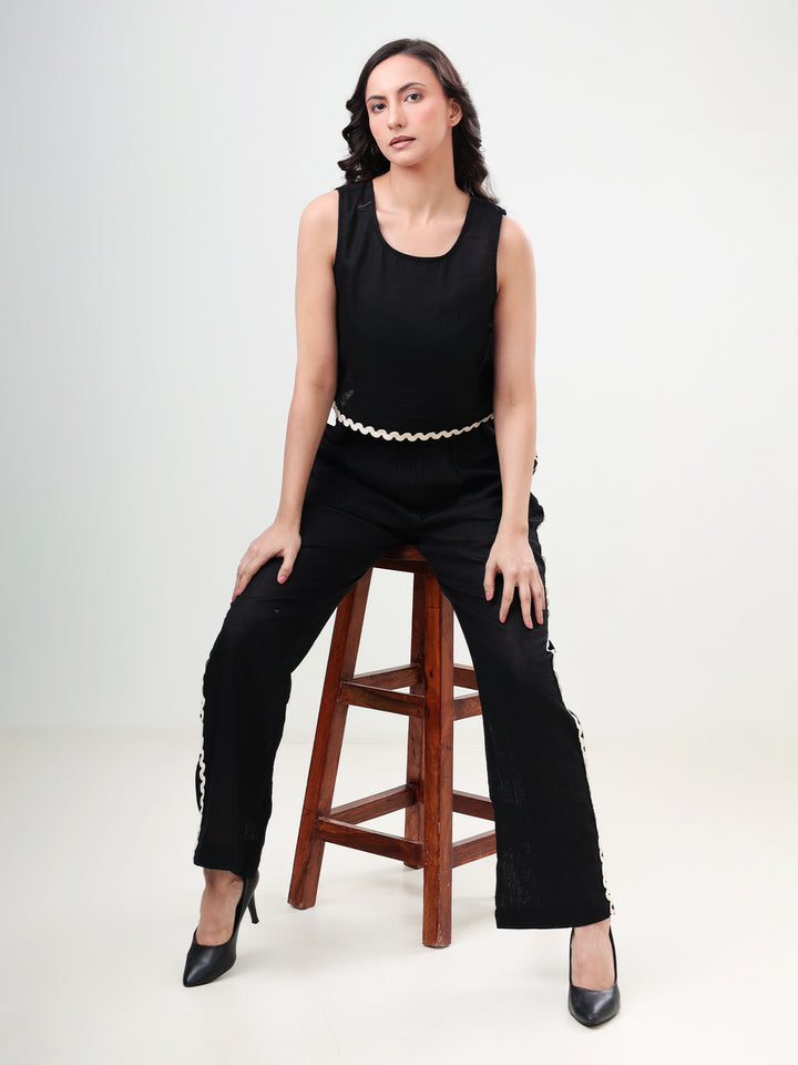 Linen Black Ric-Rac lace Co-Ords