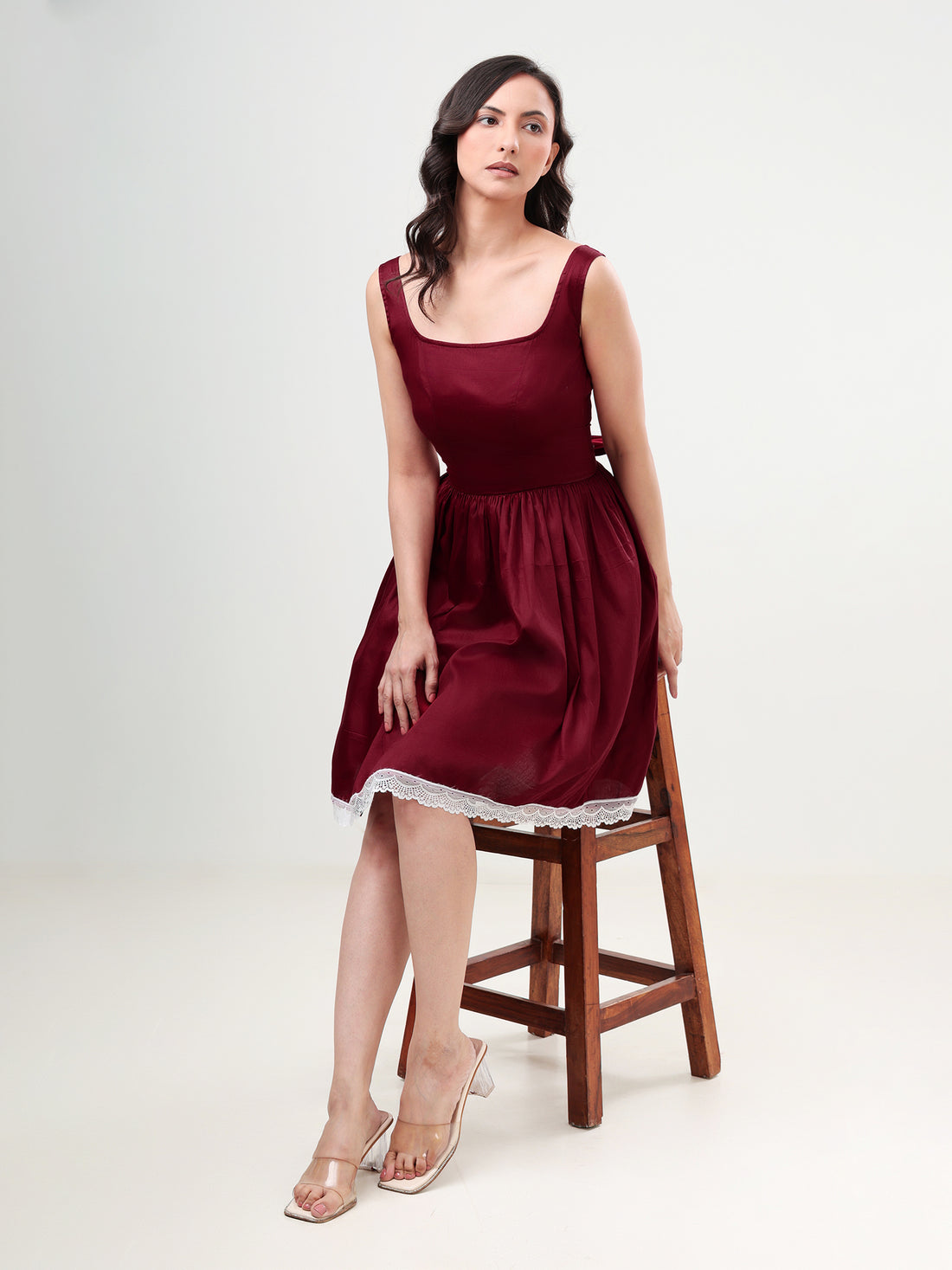 The Lace Trimmed Vest-Trimmed Vest and Short