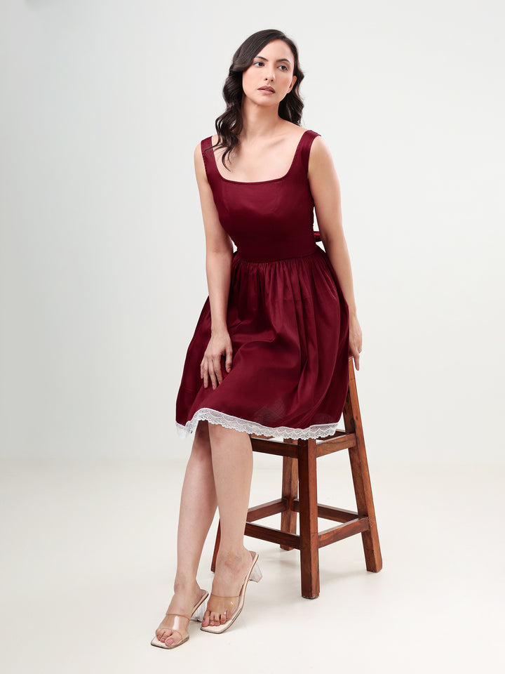 The Lace Trimmed Vest-Trimmed Vest and Short