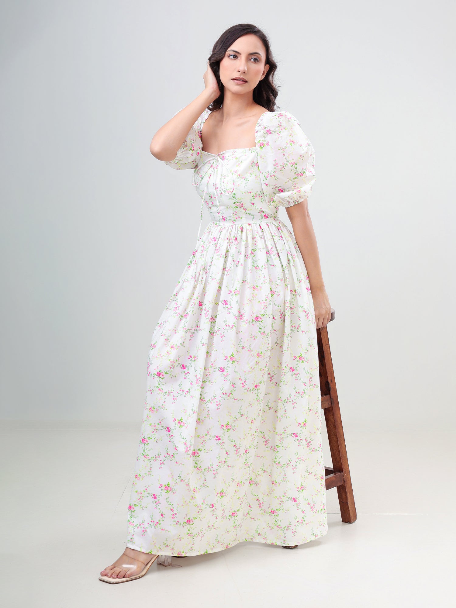 Floral Printed Rory Tie-Up Dress