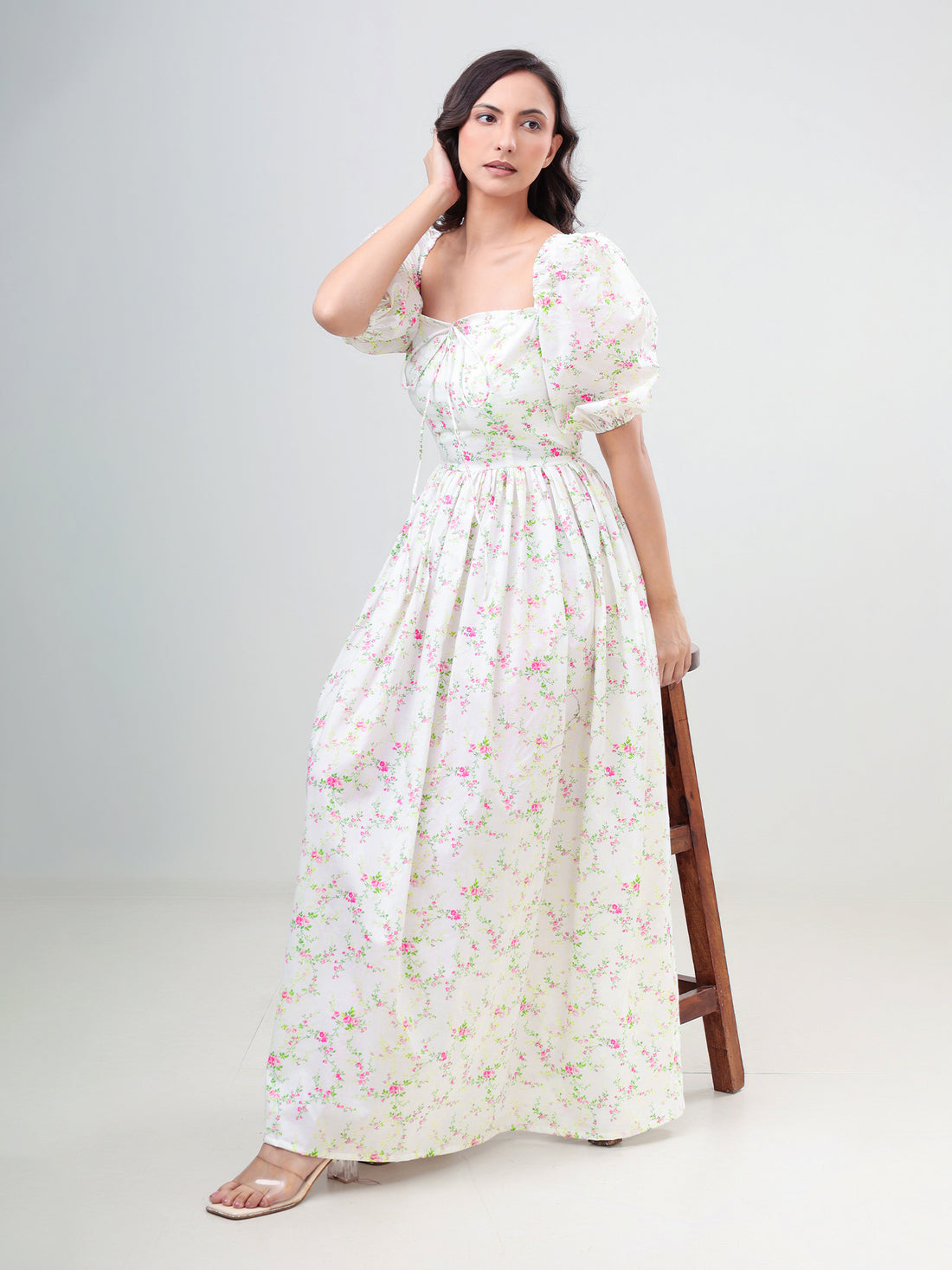 Floral Printed Rory Tie-Up Dress