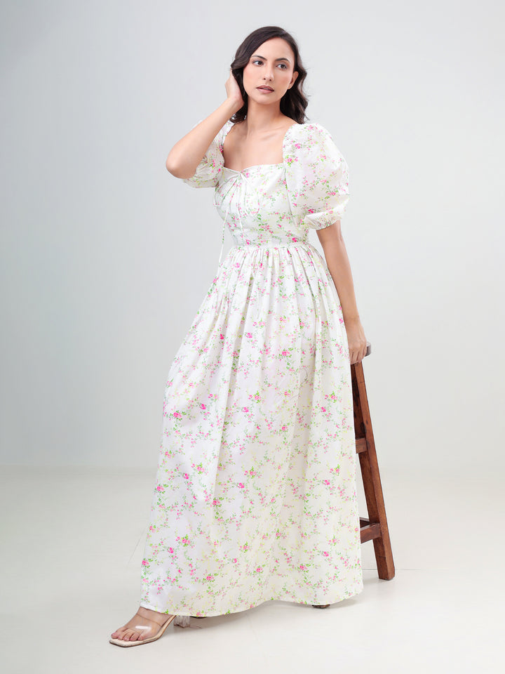 Floral Printed Rory Tie-Up Dress