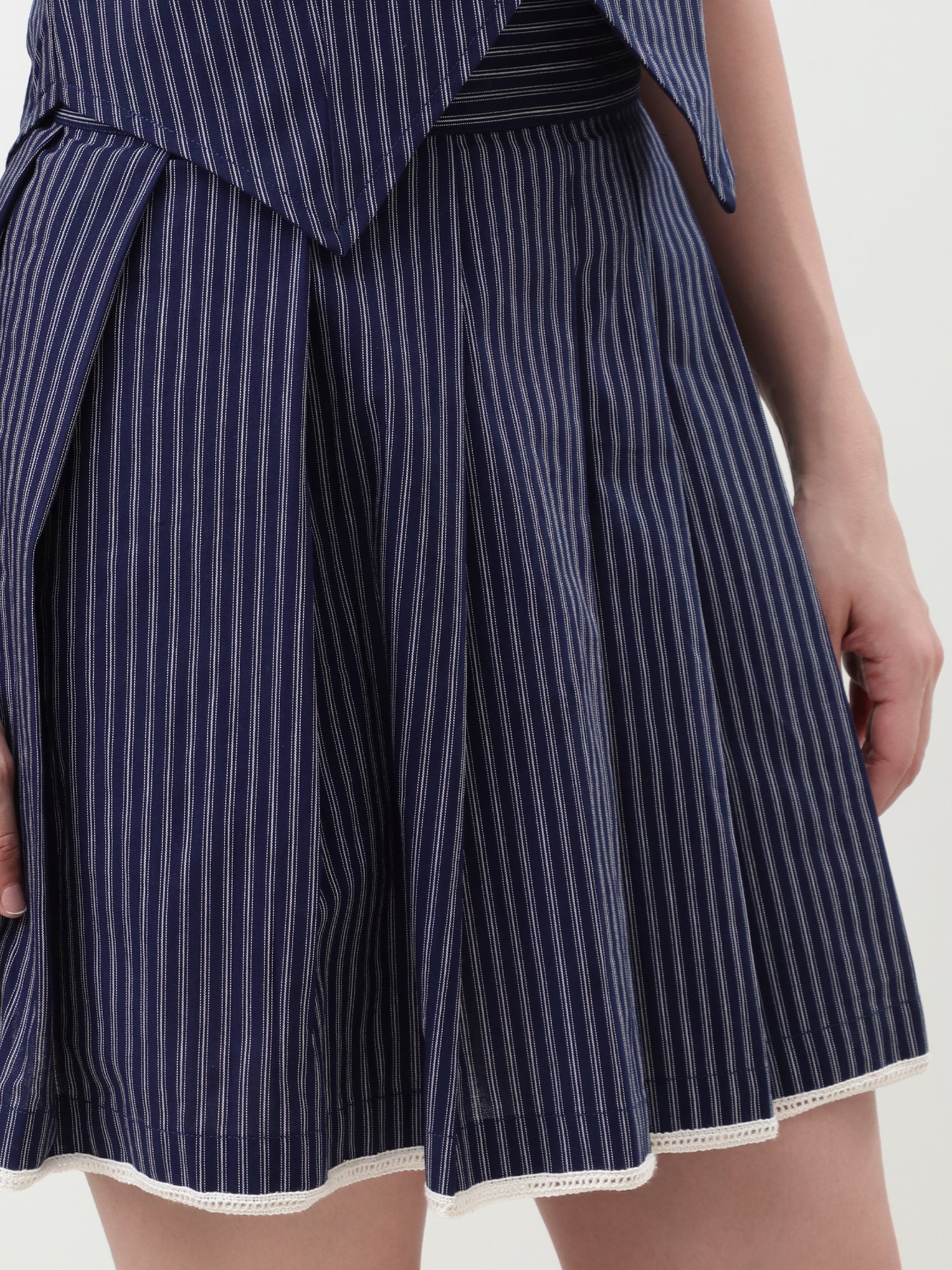 Pinstripe Waistcoat & Skirt Set